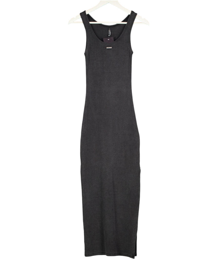 strapless open back dress WRSTBHVR Grey Ribbed Sleeveless Maxi Dress UK XS – Reliked
