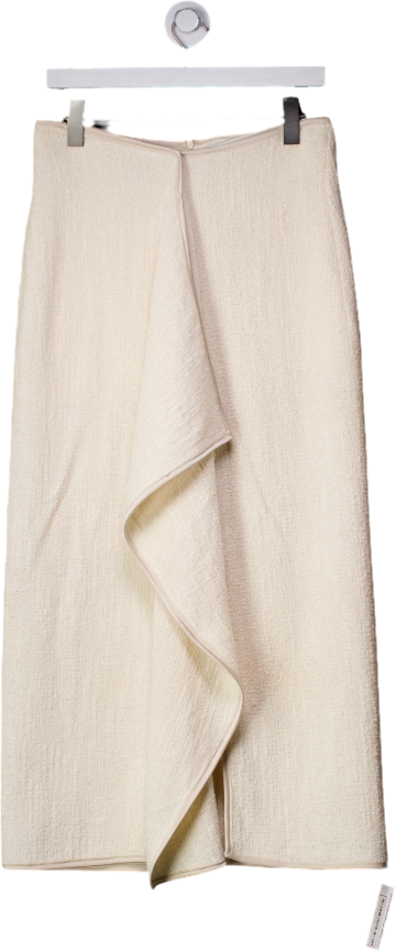 Nanushka Cream Textured Boucle Tweed Skirt UK M