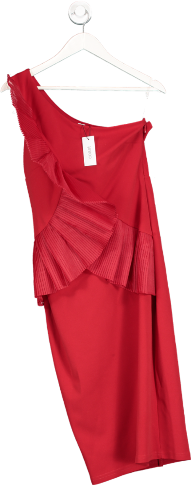 Coast Red Asymmetric Ruffle Dress UK 10 Reliked