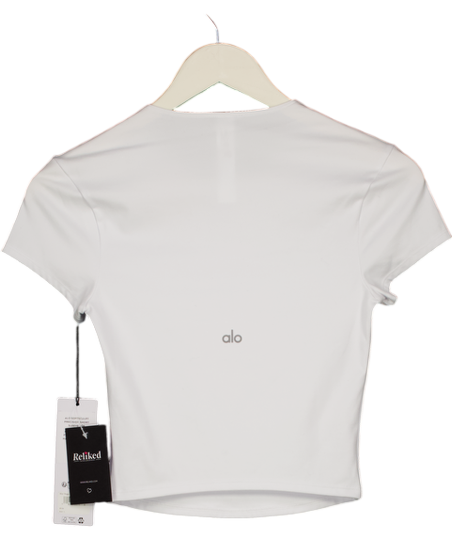 ALO White Softsculpt Precision Short Sleeve Top UK S – Reliked
