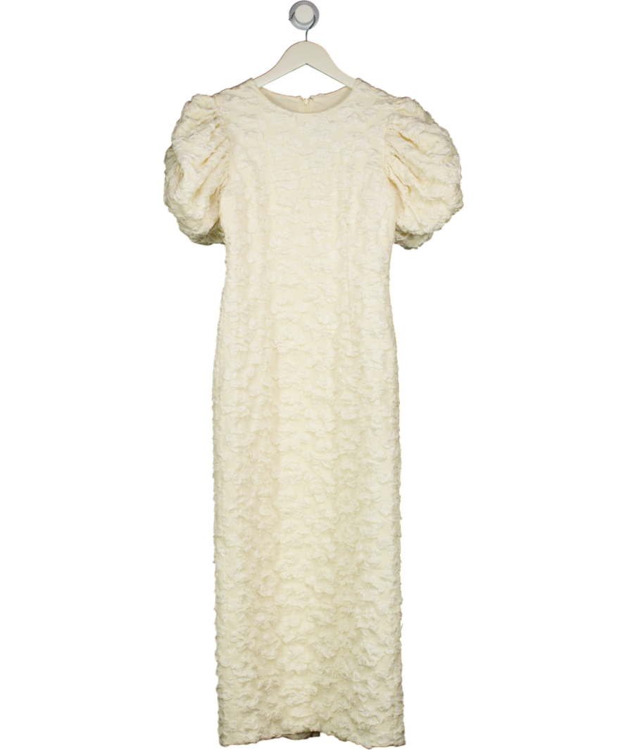 ROTATE BIRGER CHRISTENSEN Cream Puff Sleeve Floral Jacquard Midi Dress –  Reliked