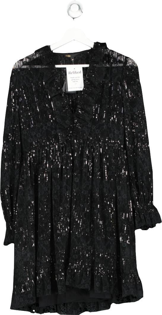 MAJE Reville sequin-embellished lace mini dress