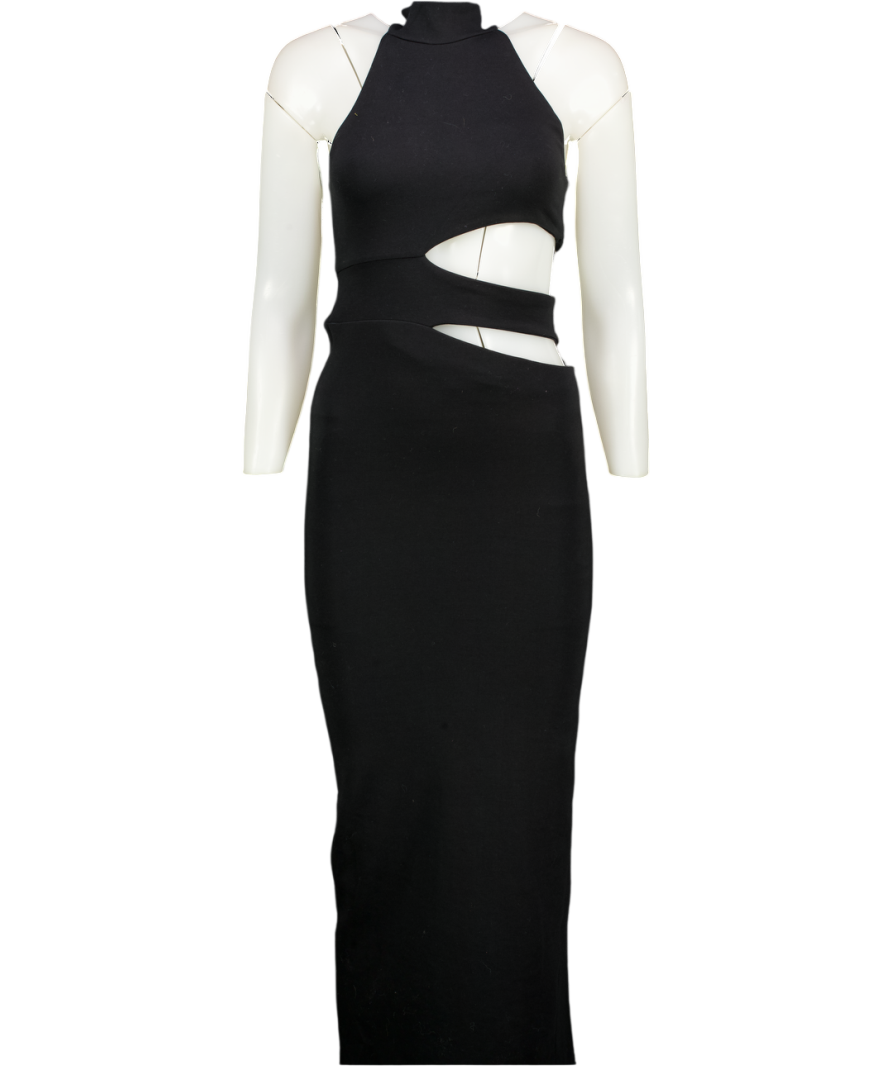 ZARA Black High Neck Jersey Cut Out Maxi Dress UK S Reliked ZARA Black High Neck Jersey Cut Out Maxi Dress UK S Reliked