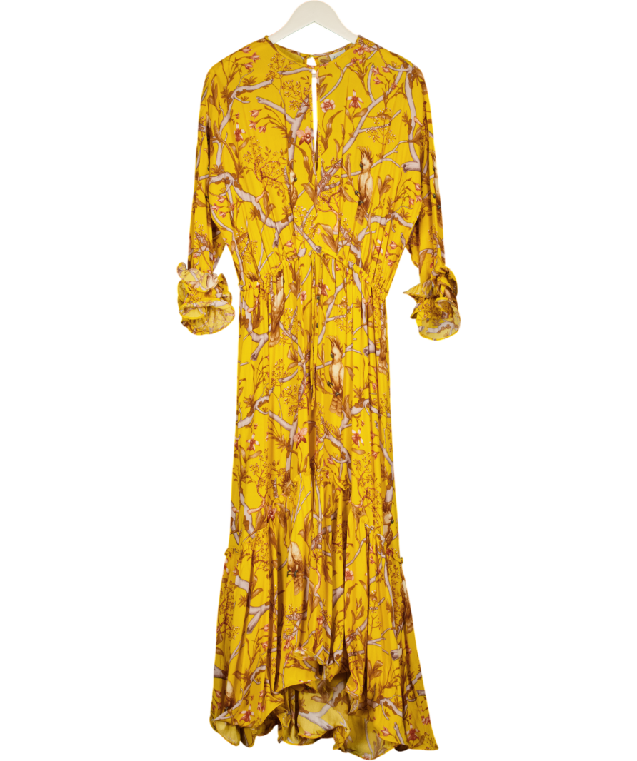 h&m yellow floral maxi dress JOHANNA ORTIZ X UK S taylor11824 Backless Summer Maxi Dress length woven fabric with Color:Blue/White Print*