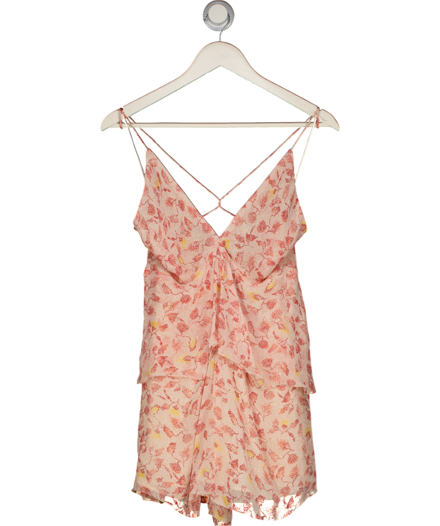 ZARA Pink Floral Ruffle Mini Dress UK M