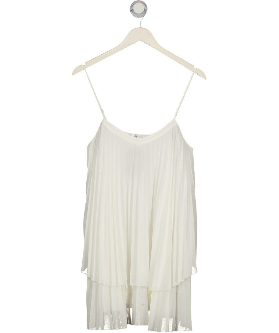 zara pleated mini dress White Tiered UK XXS Zara | Dresses | Color:Blue/white in formal dressing