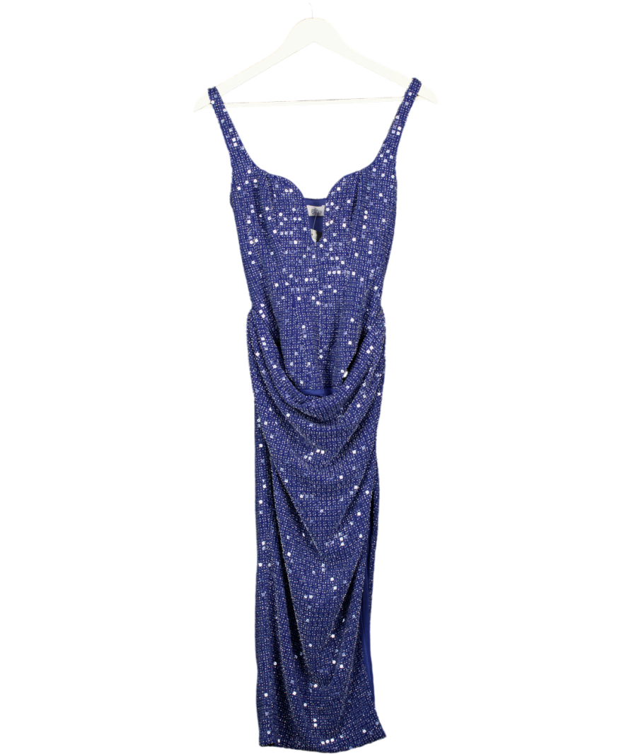 blue satin dress oh polly Alishia Satin Sequin Corset Mini Dress | Blue | Womens