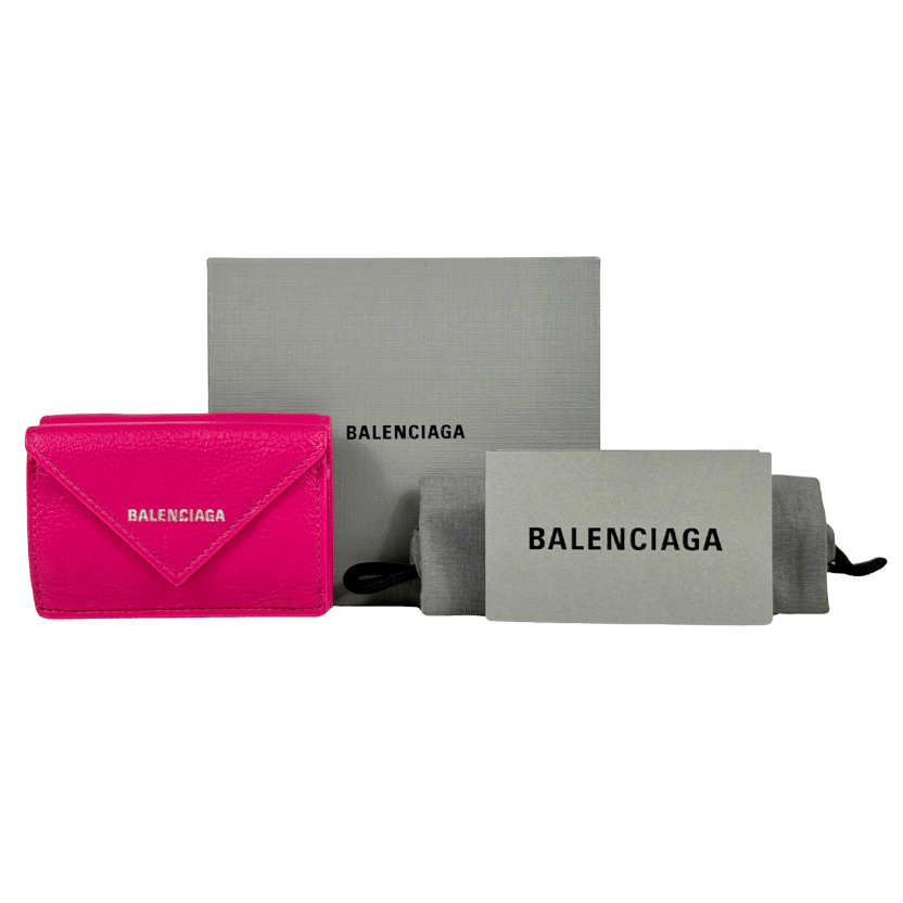BALENCIAGA Papier Wallet Purse Mini Rose Magenta Pink – Reliked