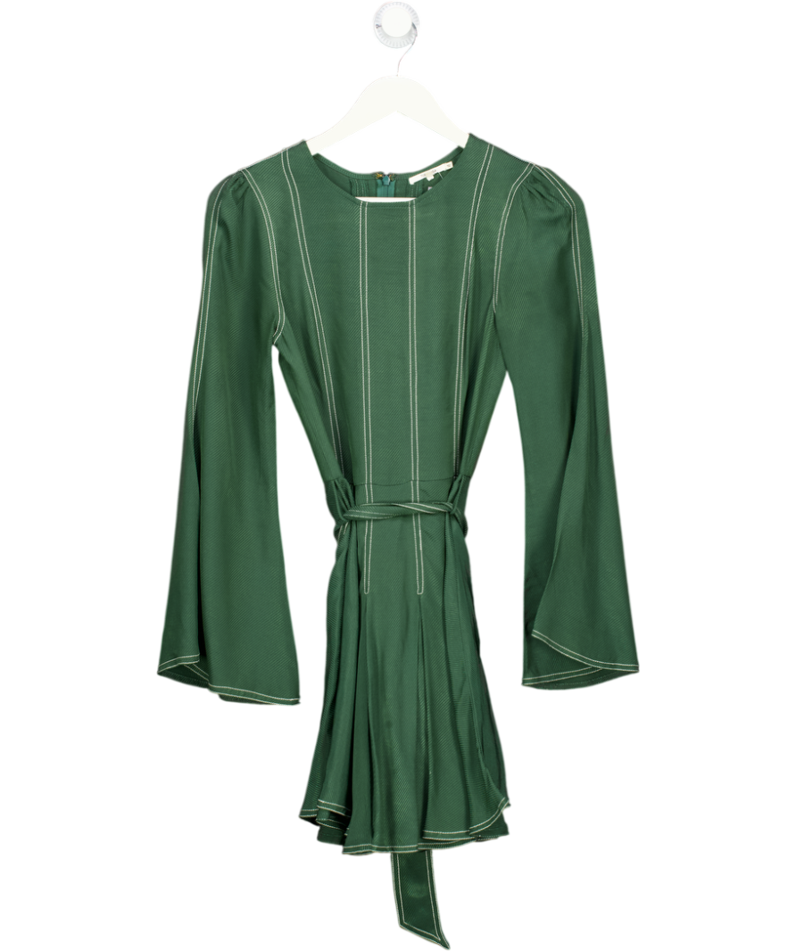TULAROSA Green Contrast Stitch Belted Nicole Mini Dress UK XXS – Reliked