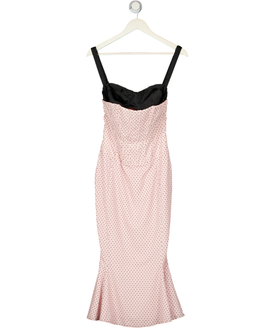 OH POLLY Valentina Layered Bra-detail Fishtail Midaxi Dress In Pink Po Reliked OH POLLY Valentina Layered Bra-detail Fishtail Midaxi Dress In Pink Po Reliked