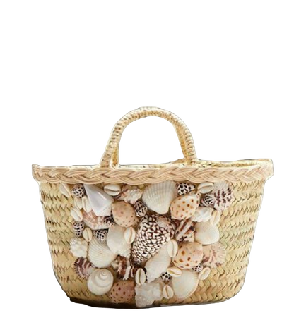 rebecca de ravenel Beige She Sells Sea Shells Basket Bag