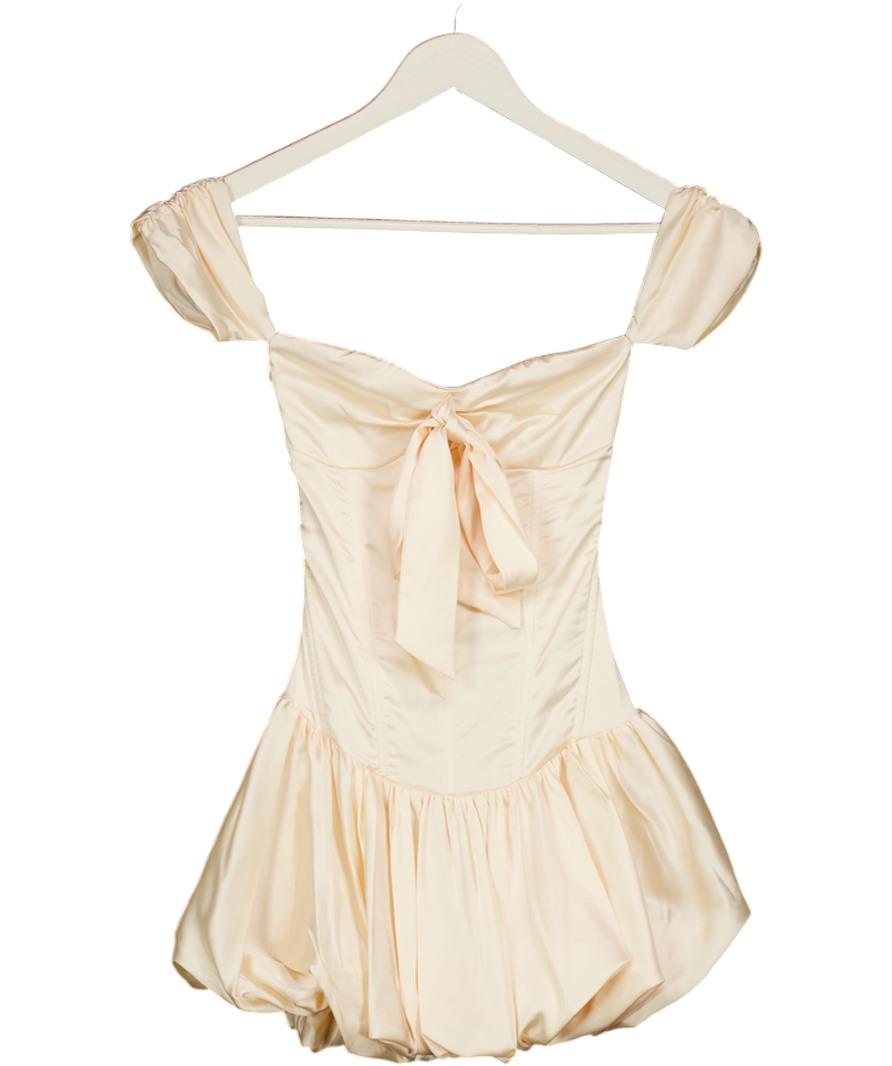 OUTCAST Cream Remi Bubble Hem Mini Dress Ivory UK XS – Reliked