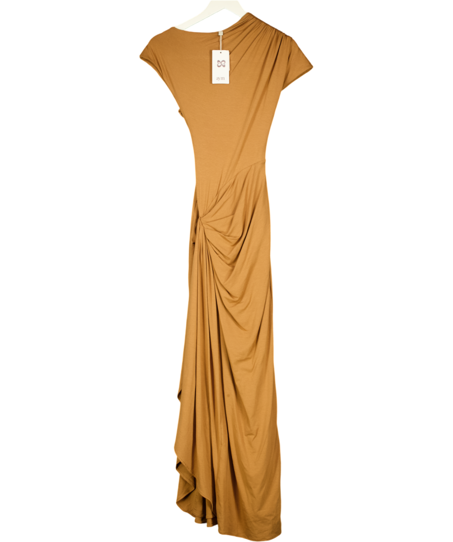 AYM Caramel Brown Venus Draped Maxi Dress UK S – Reliked