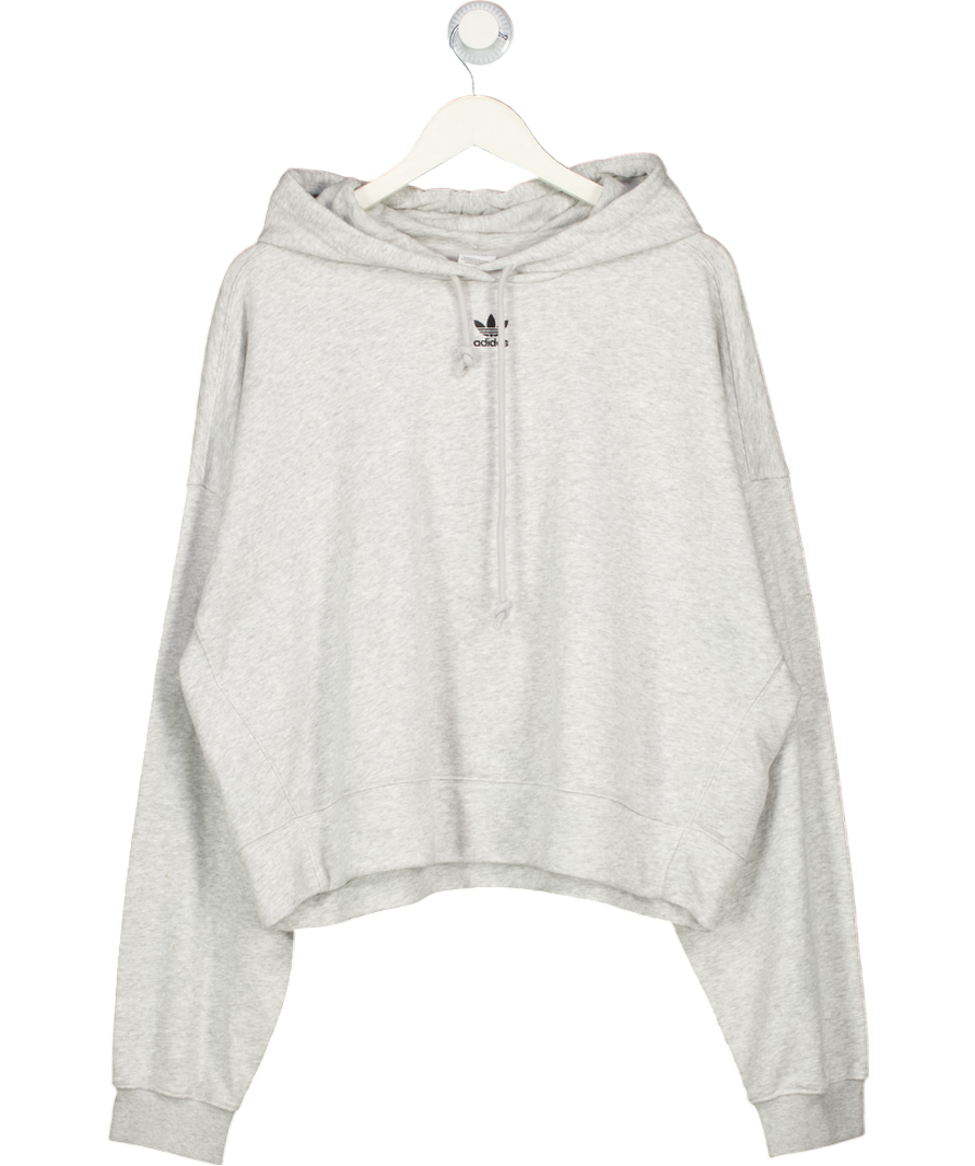 adidas Grey Originals Centre Logo Cropped Hoodie UK 22 – Reliked