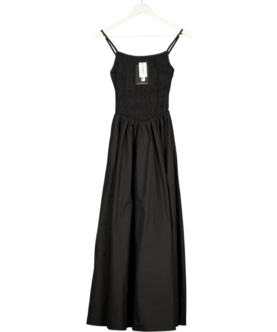 4th & Reckless Black Milano Shirred Waist Midi Dress UK 6 – Reliked