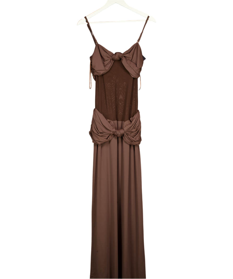 amara maxi dress brown Sasha Therese Brown Amara Maxi Dress UK M – Reliked