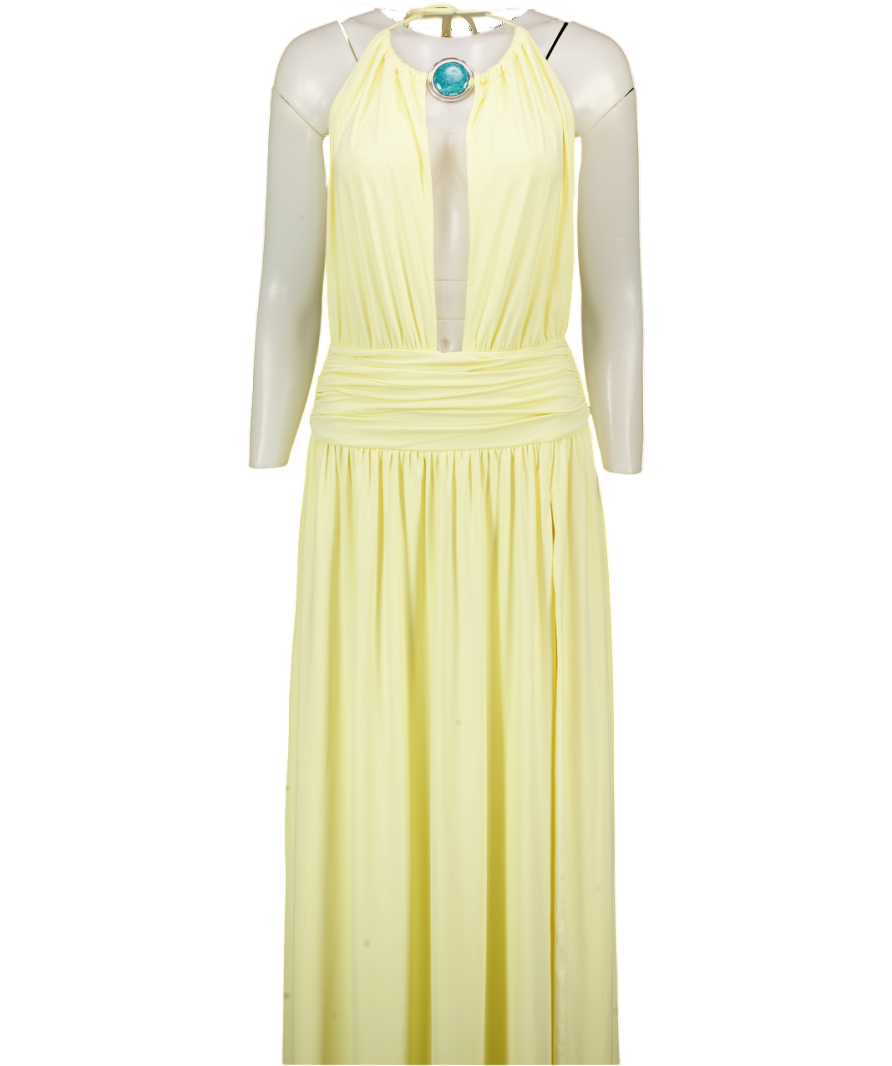 white fox yellow dress Light Of Amour Maxi UK S – Reliked farfetech Floral Split Neck Short The So Lovely Maxi Color:Turquoise with Hot Pink Embroidery