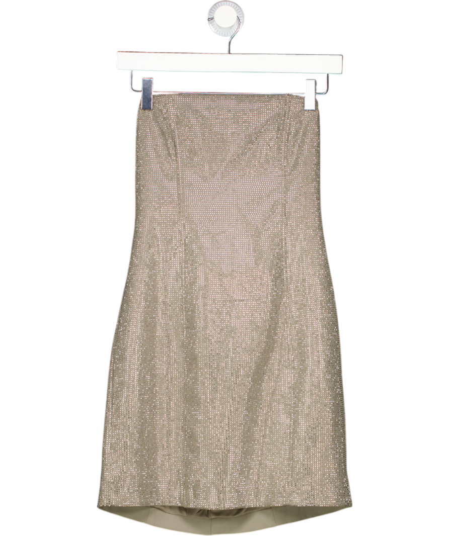 ZARA Grey Crystal Embellished Strapless Mini Dress UK S Reliked ZARA Grey Crystal Embellished Strapless Mini Dress UK S Reliked