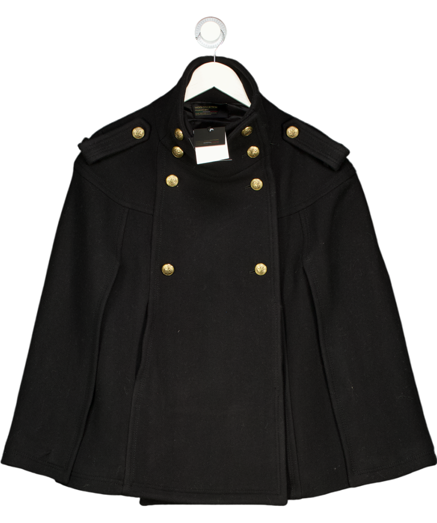 ZARA Black Premium Manteco Wool Blend Cape UK S – Reliked