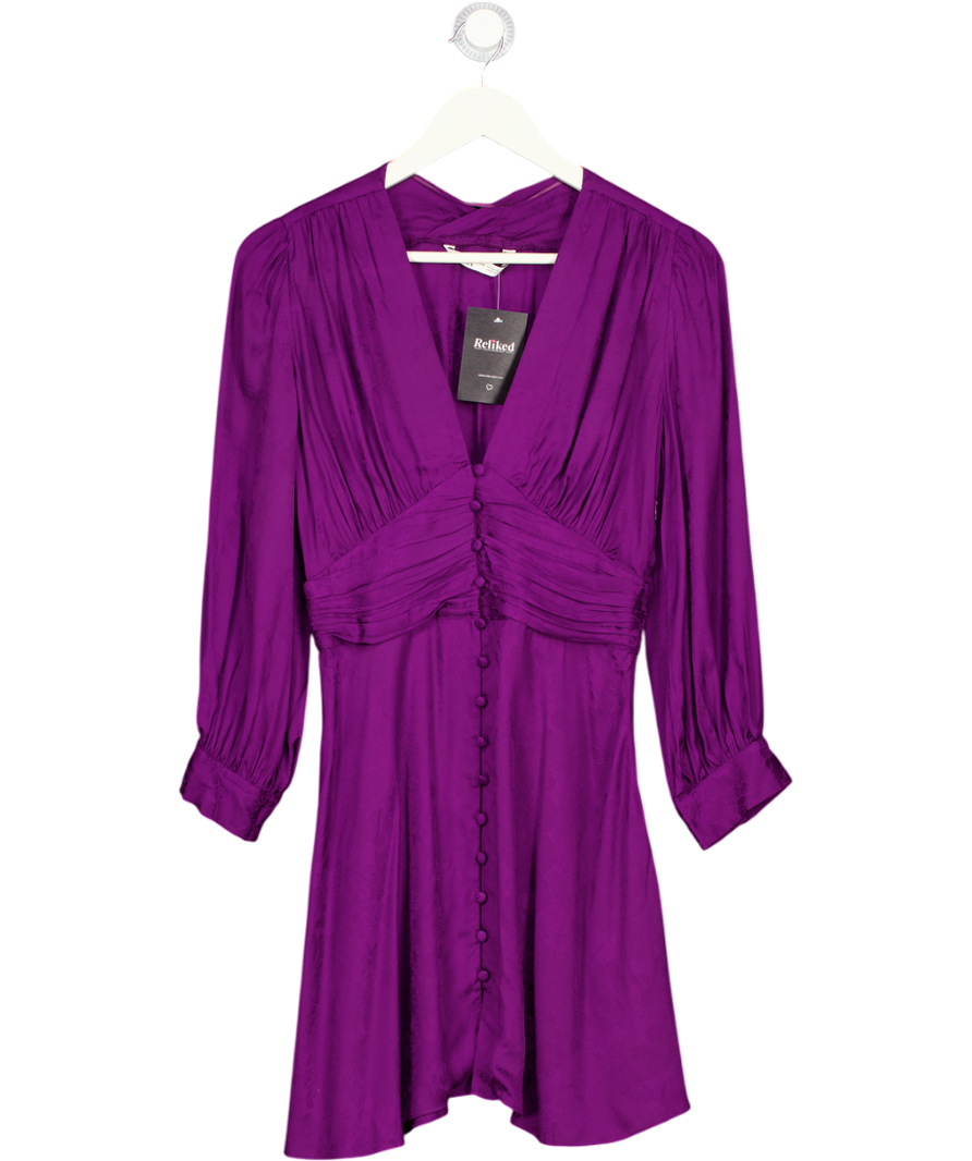 ZARA Purple Floral Jacquard Long Sleeve Mini Dress UK XS – Reliked