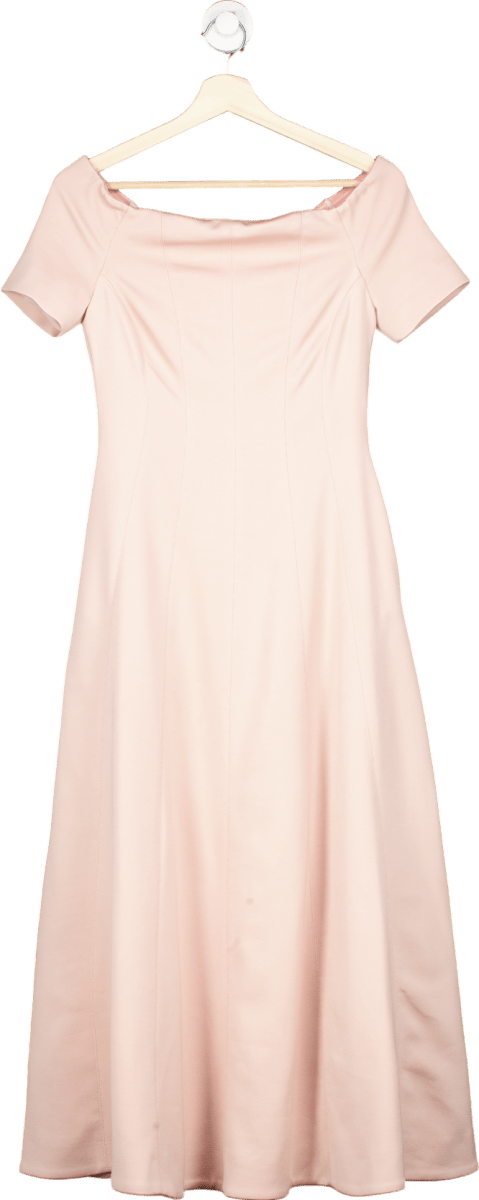 Karen Millen Blush Pink Off-Shoulder Midaxi Dress UK 8 - Reliked