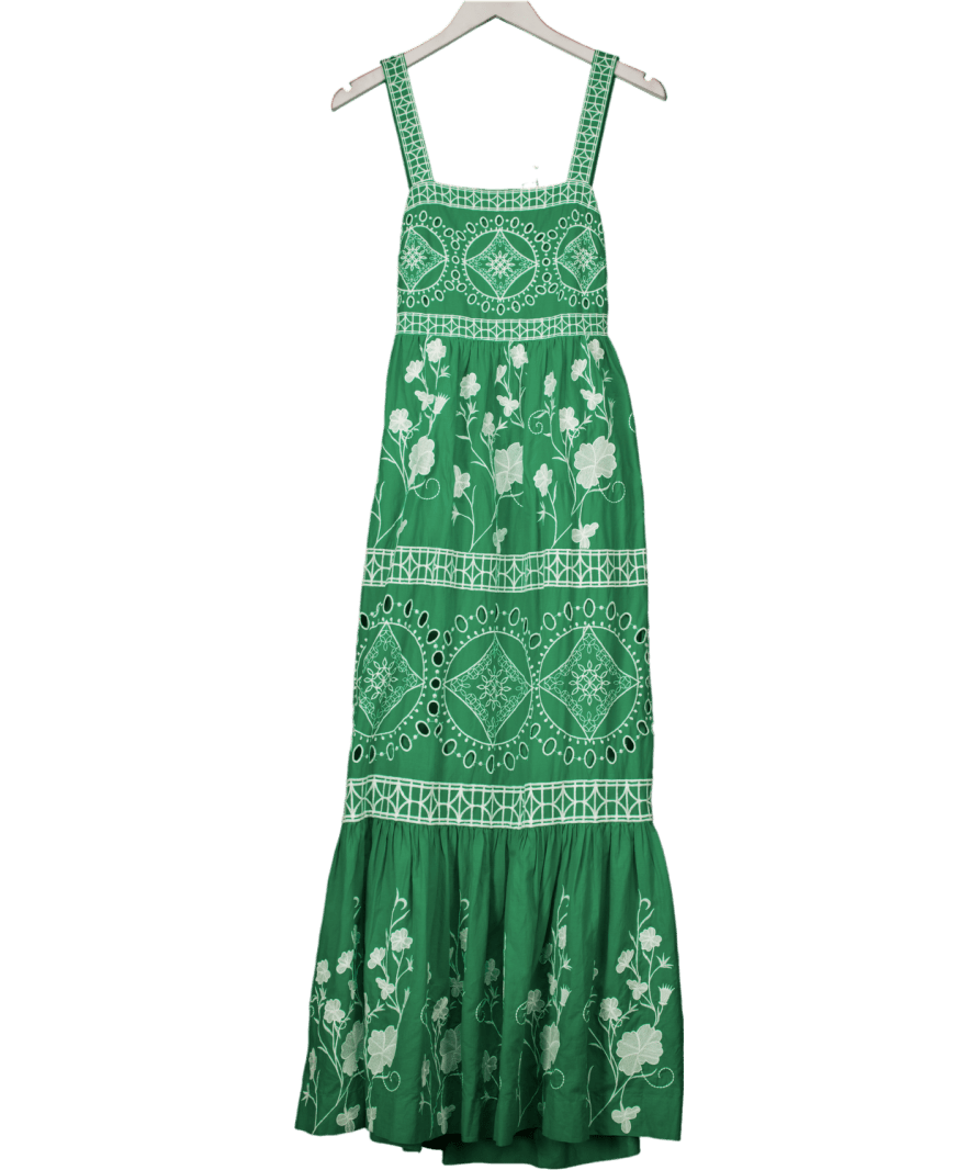Karen Millen Green Floral & Geo Embroidered Midaxi UK 6 - Reliked