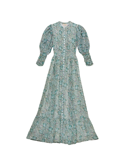By TiMo Georgette Button Down Blue Birds Dress UK L