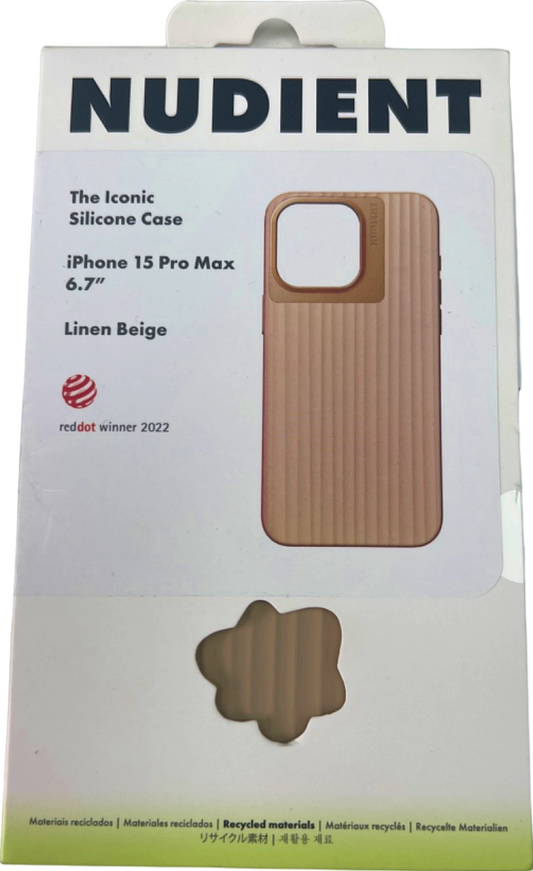 Nudient Silicone Case for iPhone 15 Pro Max Linen Beige