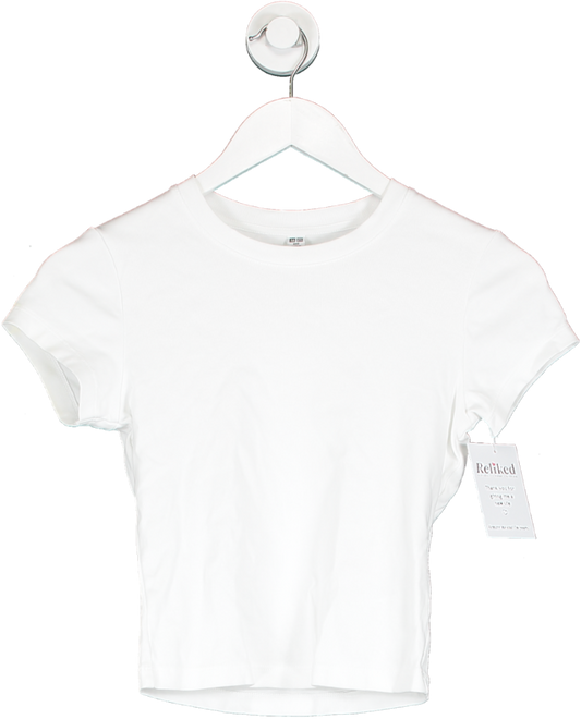 Uniqlo White Short Sleeved T Shirt UK XXS