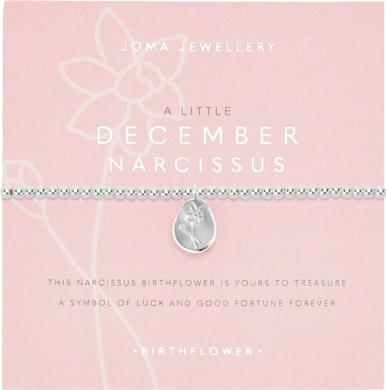 Joma Jewellery Silver Birth Flower A Little 'december' Narcissus Bracelet One Size