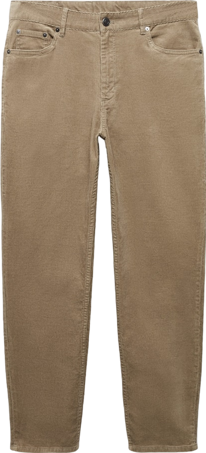 MANGO Beige Micro-corduroy Slim-fit Trousers BNWT W31