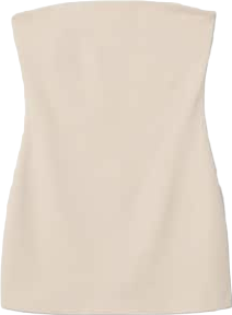 MANGO Cream Strapless Mini Dress BNWT UK 12