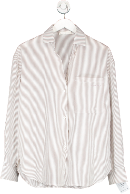 Myra Swimwear White Pinstripe Long Sleeve Shirt UK S
