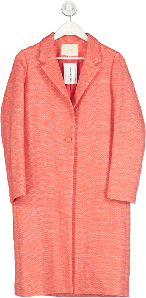 Maje Orange Single Button Formal tailored coat UK 8