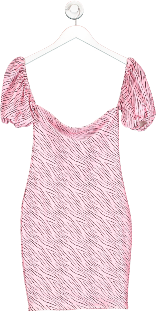 Wear To Be Seen Pink Puff Sleeve Mini Dress UK S