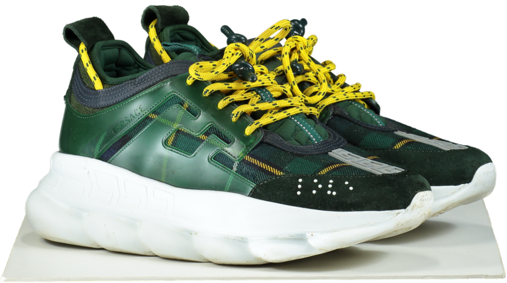 Versace Green Chain Reaction Sneakers UK 9 EU 43 Reliked