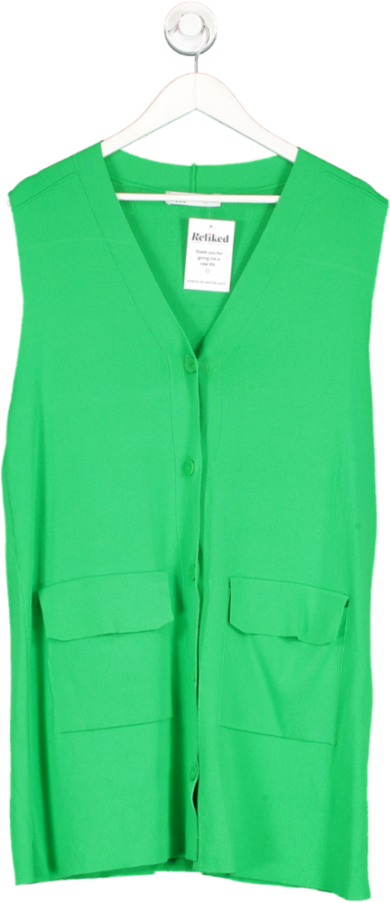 ZARA Green Sleeveless Button Down Tunic Dress UK M