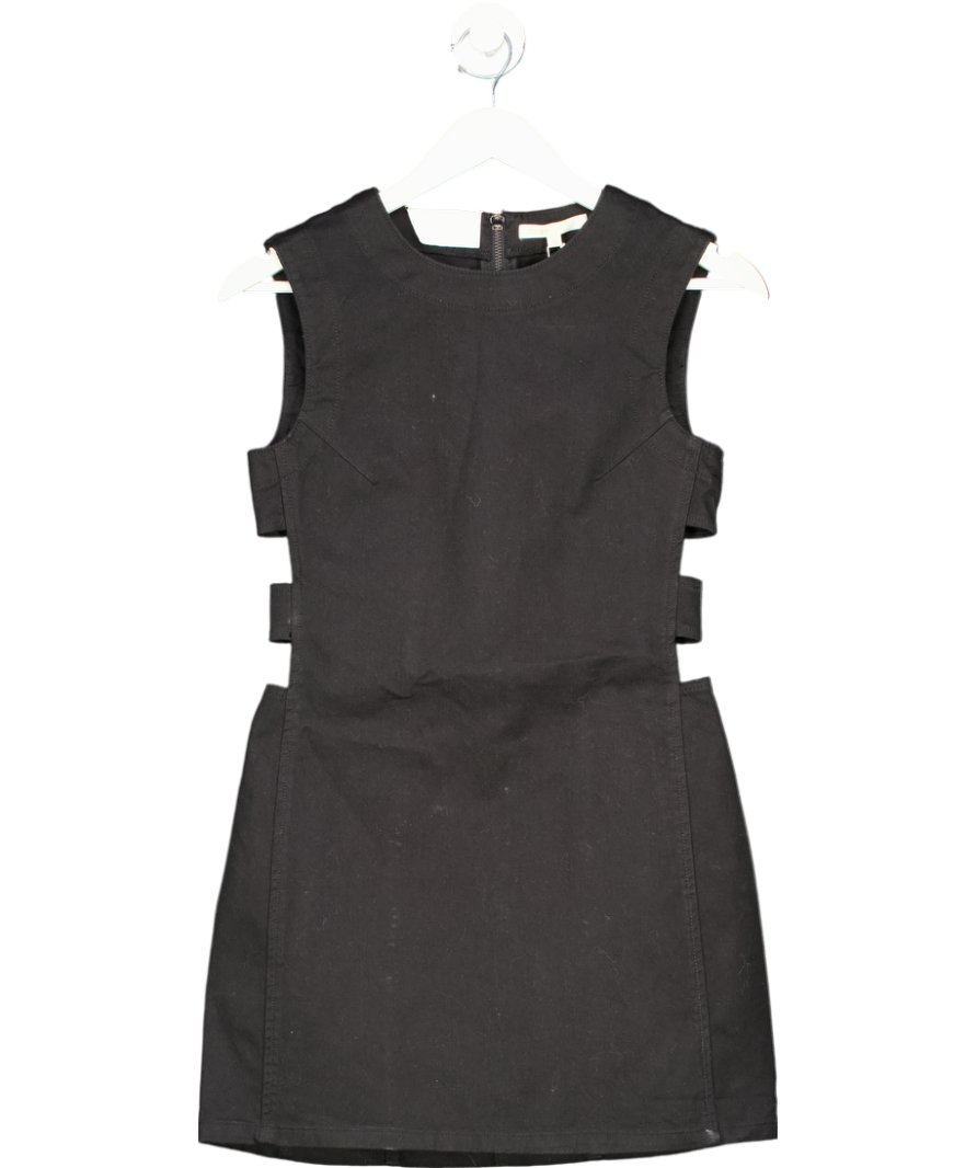 knee length dresses for ladies Maje Black Read Sleeveless Fitted Cut-out Denim Dress UK 10