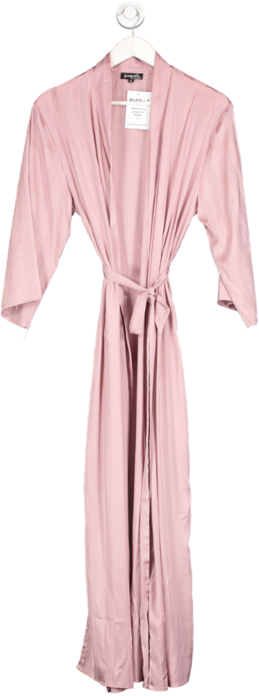 Loungeable Pink Satin Dressing Gown UK 8