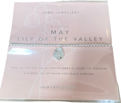 Joma Jewellery Silver Birth Flower A Little 'may' Lily Of The Valley Bracelet One Size