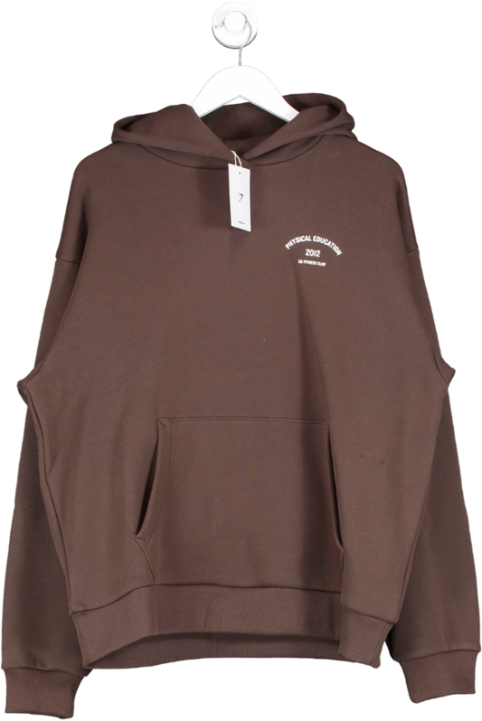 gymshark Brown Physical Ed Oversized Graphic Hoodie UK XL