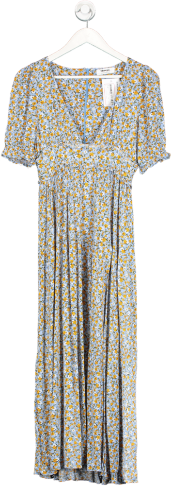 Showpo Blue Floral Print Dress UK 8