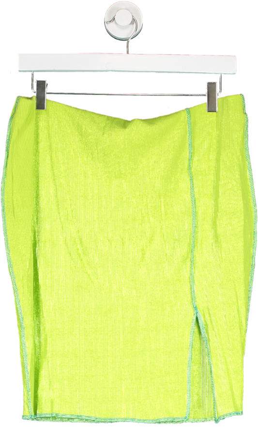 Fashion Nova Lime Green Live On The Edge Mini Skirt UK XL
