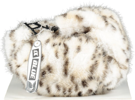 1xBlue Cream Faux Fur Dalmation Bag One Size
