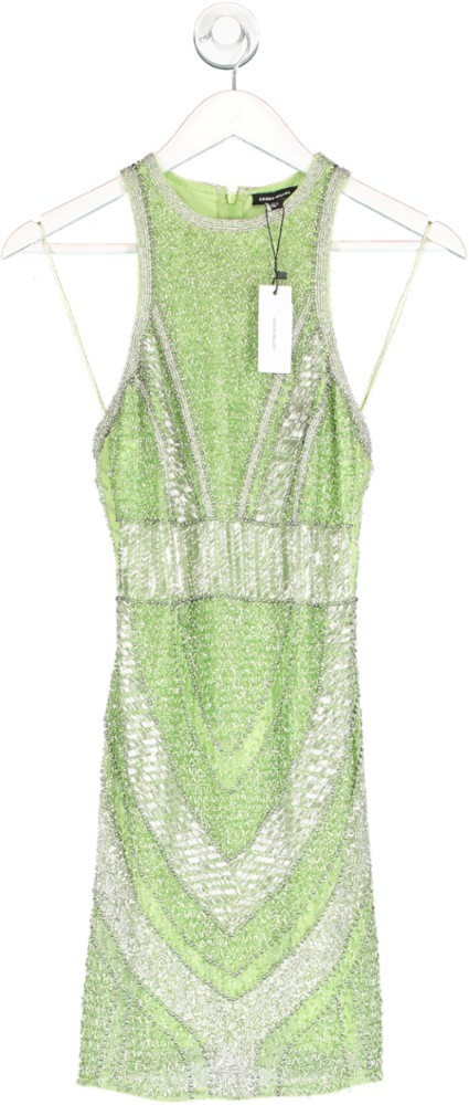 Karen Millen Green Premium Beading And Embellished Mini Dress BNWT UK 6