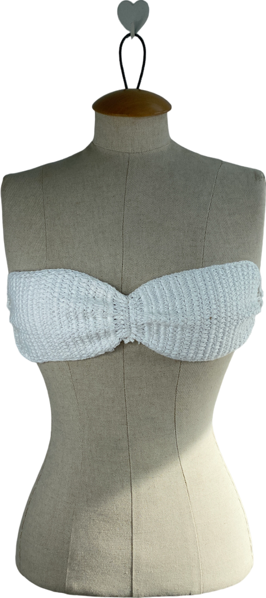 Shondel White Crochet Bandeau Bikini Top UK M/L