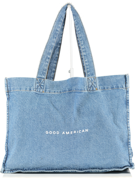 Good American Blue Denim Tote Bag One Size