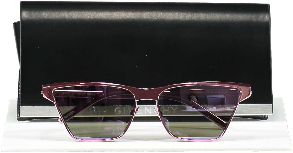 GIvenchy Pink Mirrored Cut Cat eye Nylon Sunglasses in case