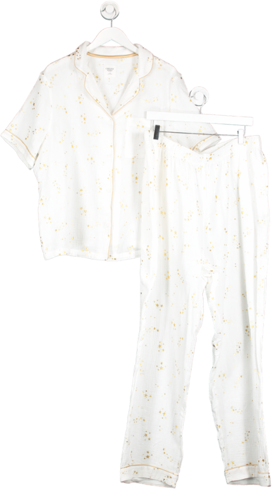 Chelsea Peers White Gold Star Print Pyjama Set UK XXL
