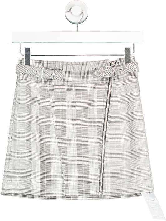 Topshop Grey Tartan Mini Skirt UK 4